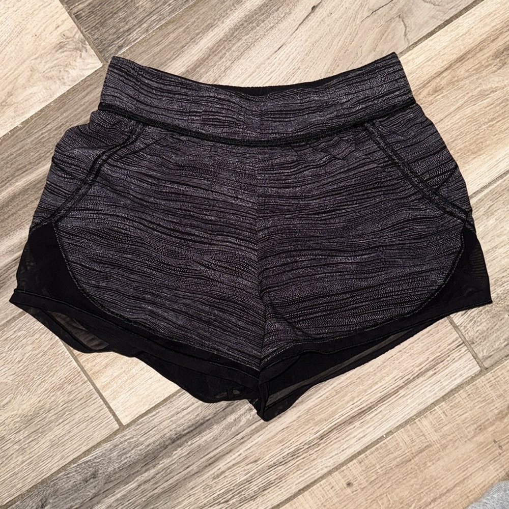 lululemon athletica Charcoal Gray and black Athletic Shorts 2 - Picture 2 of 2